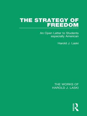 cover image of The Strategy of Freedom (Works of Harold J. Laski)